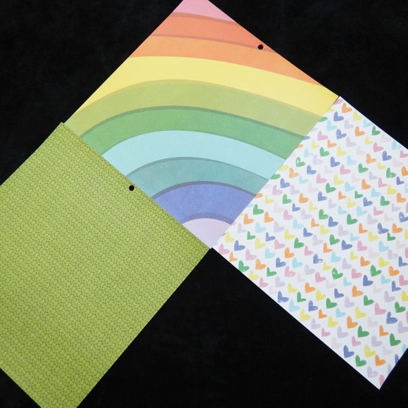 12x12 Scrapbook Paper 24 Cardstock Pride Rainbow LGBT Happy Day Hearts Flag June - Picture 2 of 10